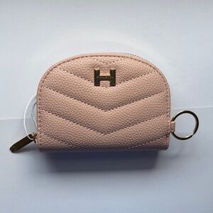 H by Halston Pink Small Textured zippered Wallet with key ring holder